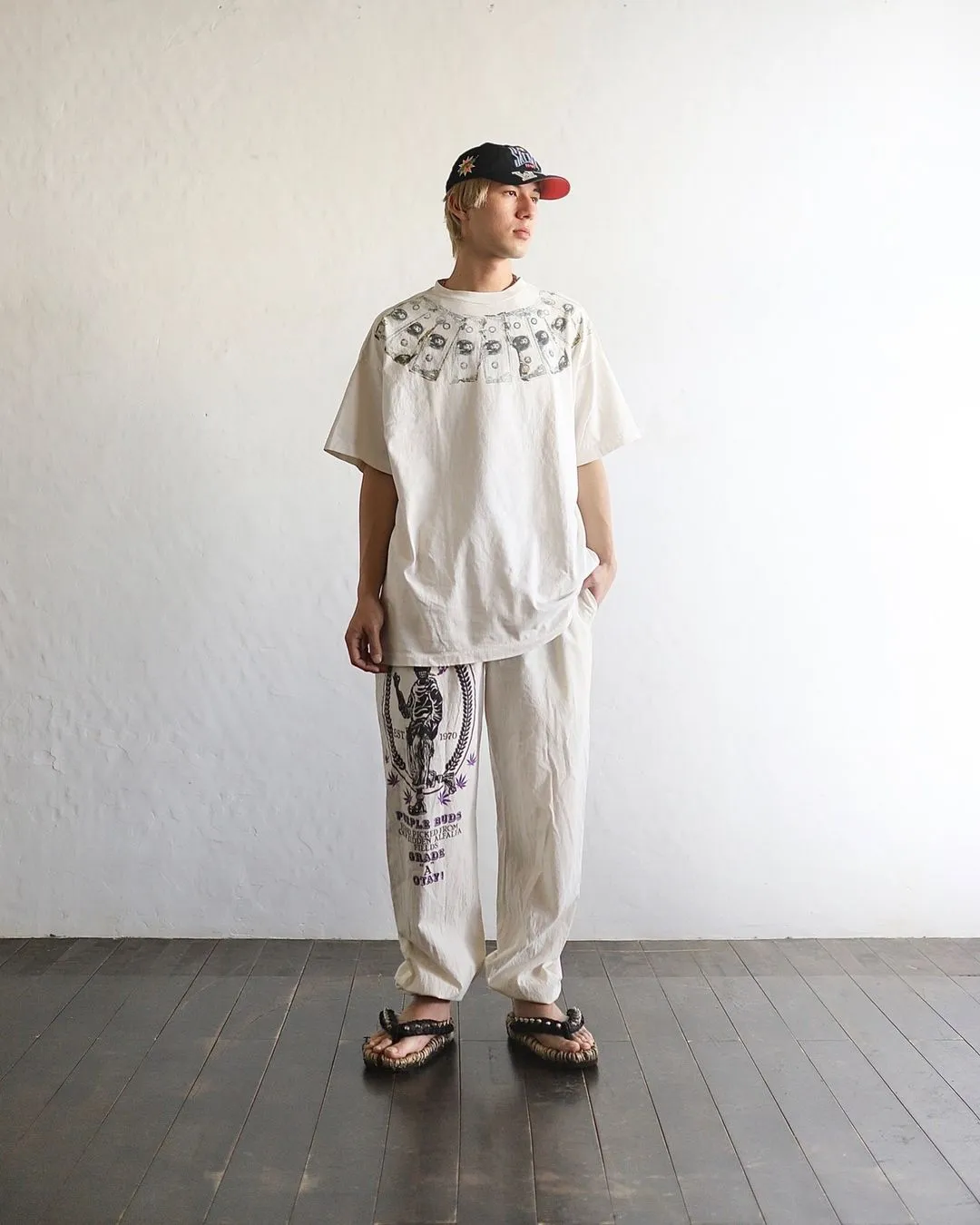 SAINT Mxxxxxx MONEY TEE/WHT dollar necklace, retro short-sleeved, off-white S-XL, ready-to-wear, washed and distressed, authentic level printing, correct accessories/with little angel logo